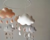 Crib Mobile "Clouds Peach"
