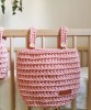  Set of Hanging Crib Baskets "Pink"