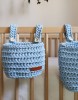  Set of Hanging Crib Baskets "Blue"