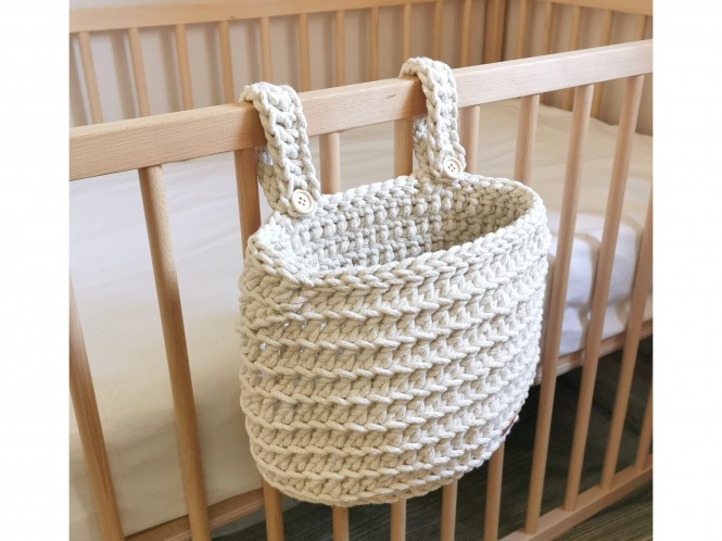 Set of Hanging Crib Baskets "Ecru"